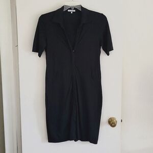 Standard James Perse Black Button Down Shirt Dress Sz M